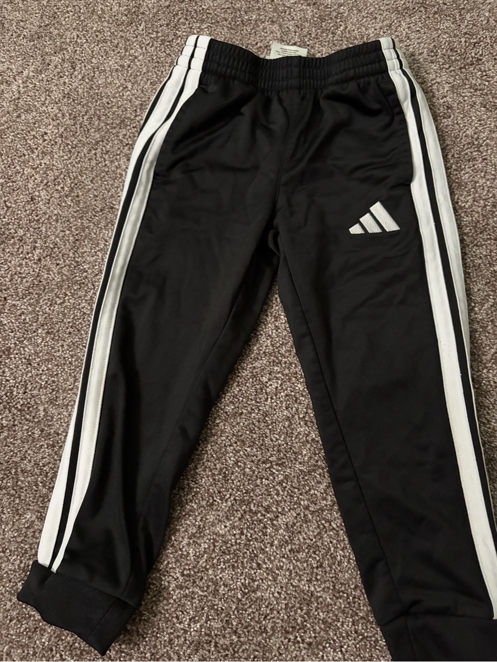 adidas Black Joggers with White Triple Stripes